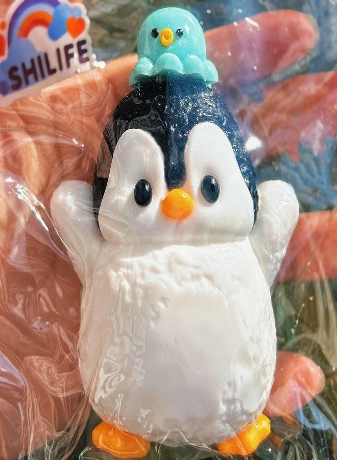 SHILIFE Taba Squishy Penguin,fufu squishies,Silicone Toys,Stress Relieving Fur Ball OPP Packaging GiftsSquishy Fidget Toys for Anxiety&Relaxation,Perfect Desk Accessory for Adults (Penguin) - Image 4